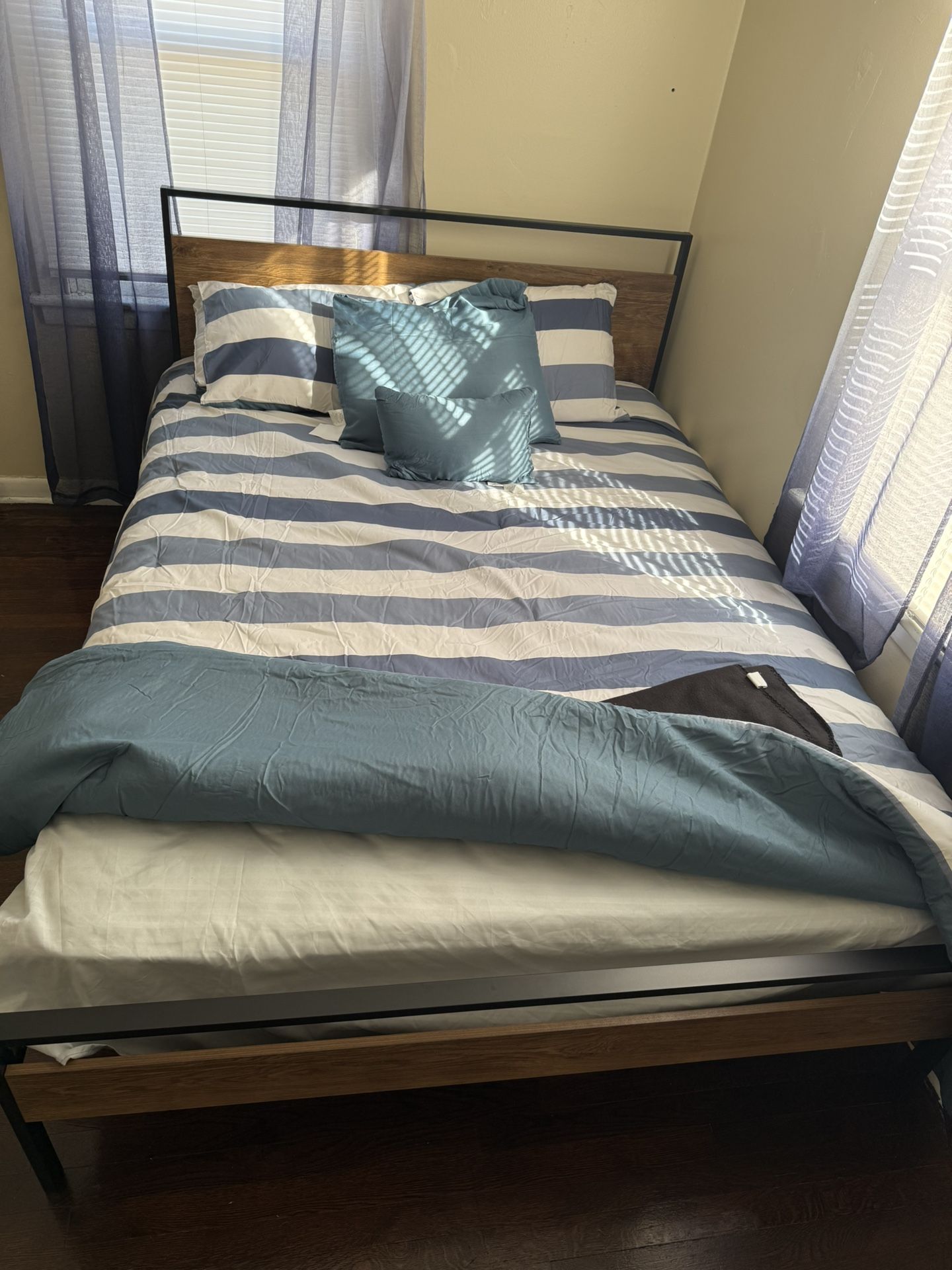 Queen Bed Frame & Mattress