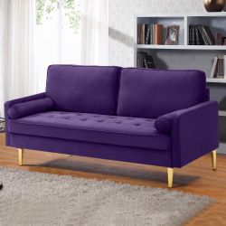 New in box 67" Modern Velvet Loveseat Sofa Couch,Mid-Century Tufted Upholstered Small Love Seat 