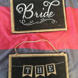 Wedding Bride & Groom Signs 
