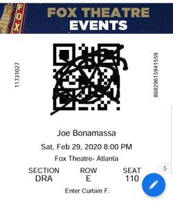 Joe Bonamassa tickets 2/29 8pm Fox Theater