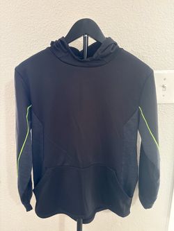 Black Hoodie with Neon Green Accents