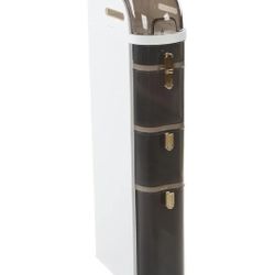 Slim Bathroom Storage Cabinet Plastic Vertical Bathroom Cupboard Movable Bathroom Storage Organizer with Drawers and Casters for Small Space