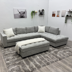 Grey Sectional Couch NEW - Free Delivery