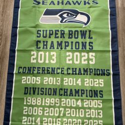 Seattle Seahawks 2025 2026 Super LX Championship banner 3x5 Ft Flag