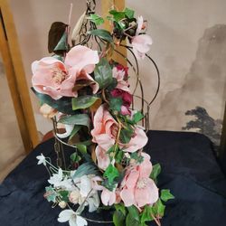 Hanging Flowers In Bird Cage Decor 