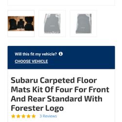 Subaru Carpeted Floor Mats Kit Of Four For Front And Rear Standard With Forester Logo