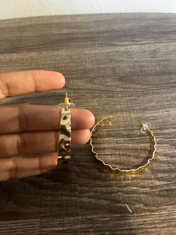 Gold Textured Hoop Earrings