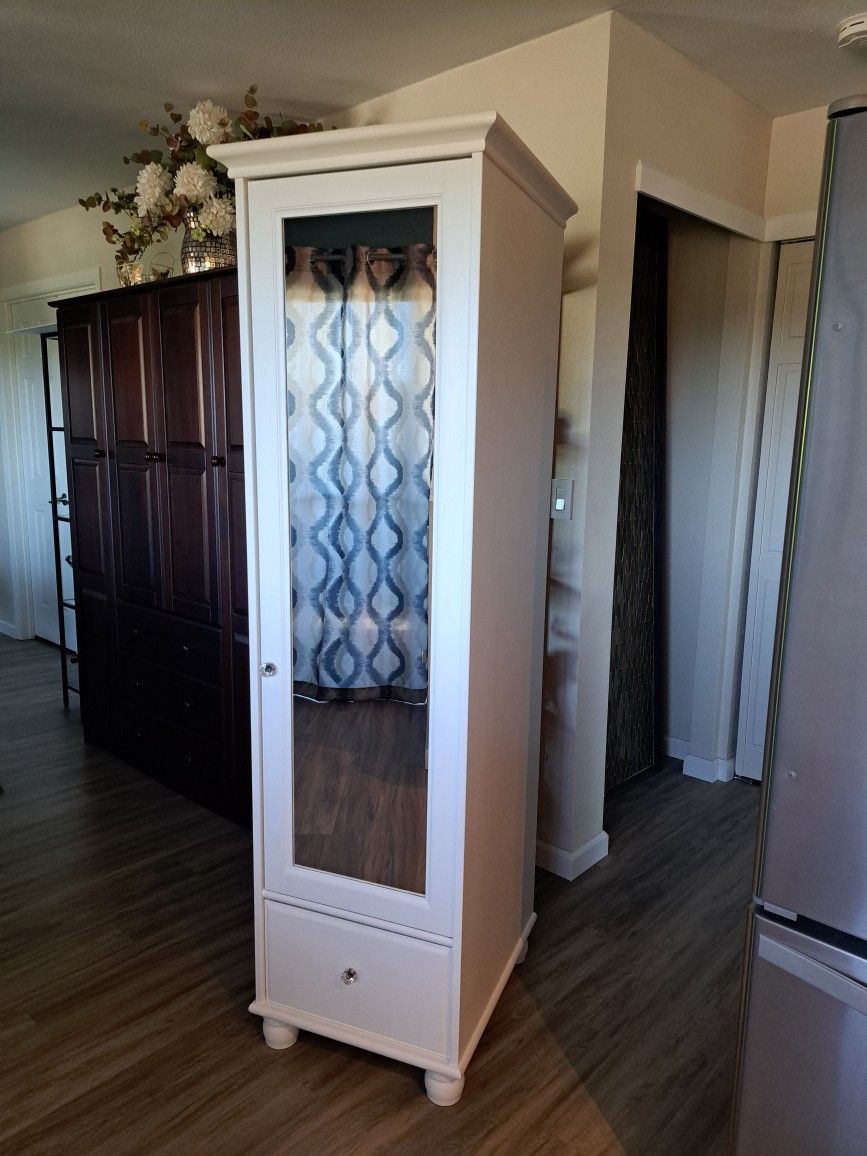 Wardrobe Armoire Storage Cabinet - Mirror  Door- See Photos & Description! 