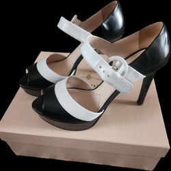 Prada Black & white heels
