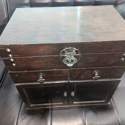 Antique Chinese Money Trunk Cabinet