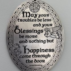 Decorative Oval Irish Blessing Wall Plaque