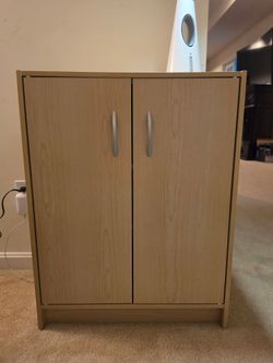 Light Wood Two-Door Storage Cabinet