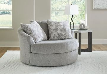 💥New COZY Oversized GREY Swivel ACCENT CHAIR Living Room $10 DOWN