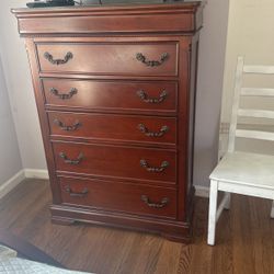 Bedroom Set  Full Size Bed Frame- Raymour And Flannigan Solid Oak Wood With Glass Top For All Pieces