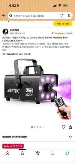 AGPTEK 600W Fog Machine with RGB Lights