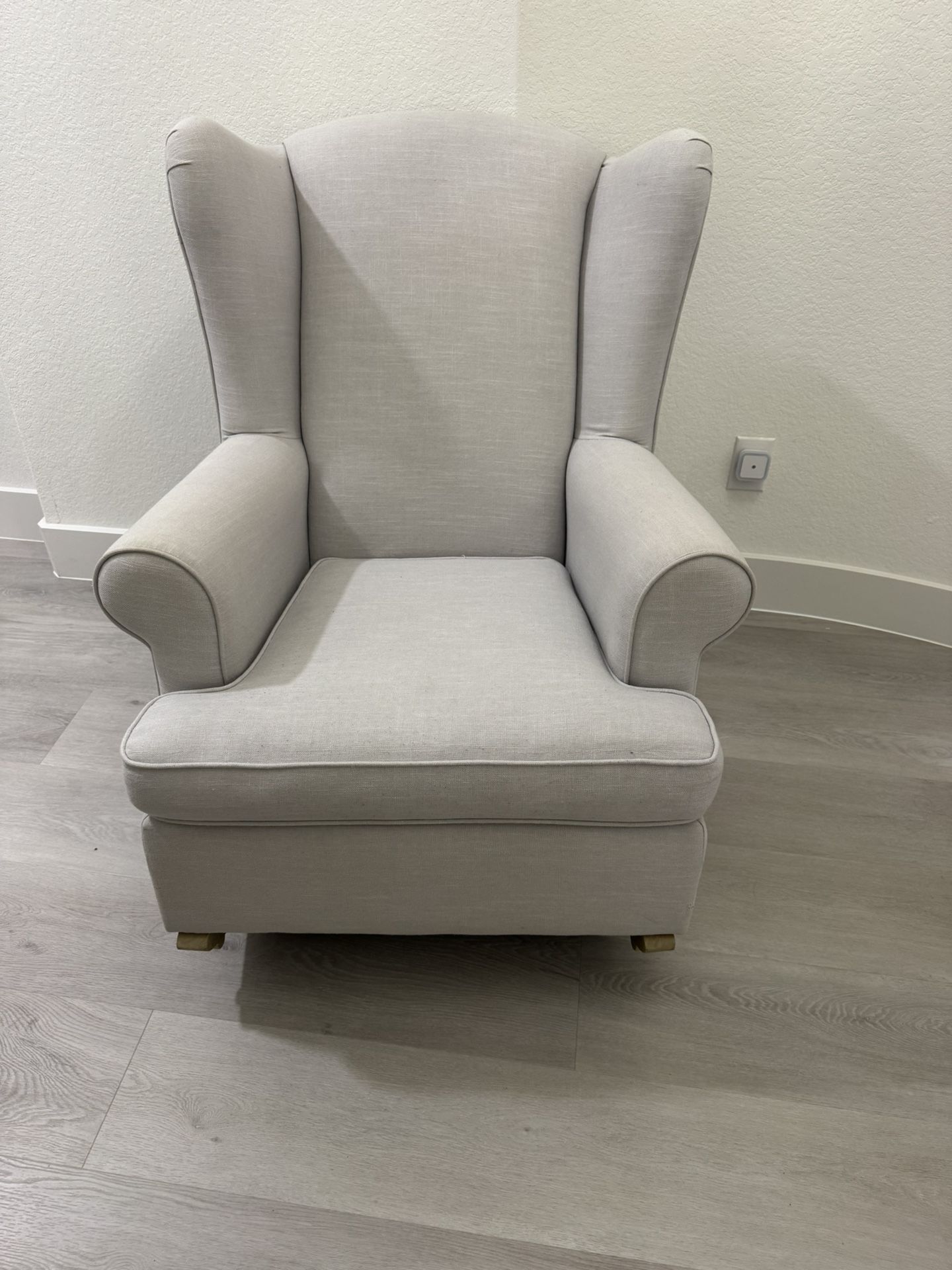 Luxury Wingback Rocking Chair (Pottery Barn) - Perfect for Nursery or Living Room