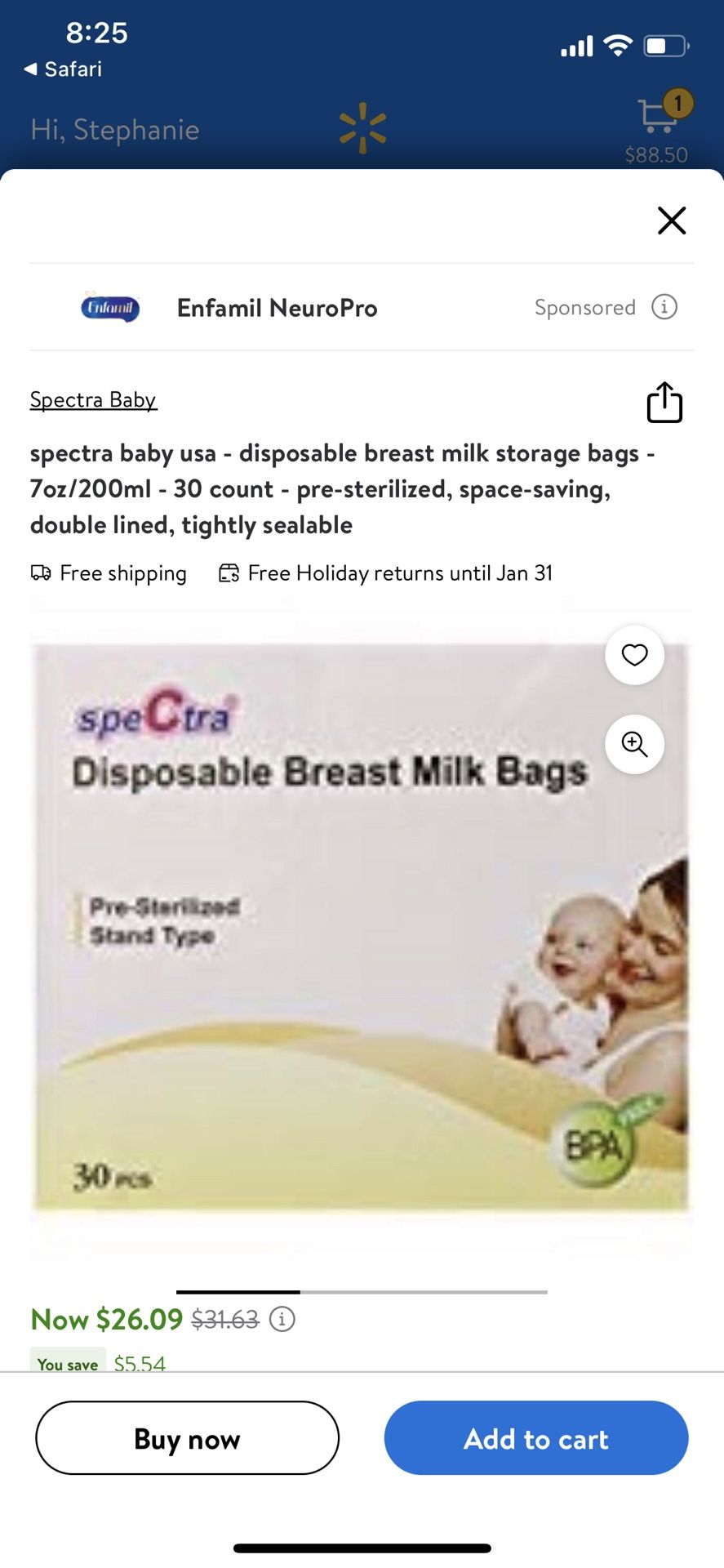 Spectra Breast milk Storage Bags