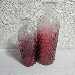 💖 Raspberry Ombre Glass Vases (Set of 2)!
