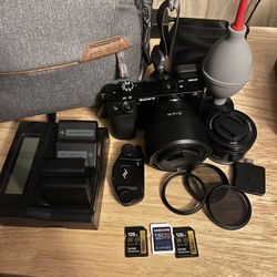 Sony a6100 w/ Peak Design Bag, Peak Design Clip, Sony 50mm 1.8 Lens