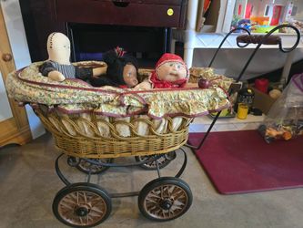 Antique Doll Carriage Pram Stroller Vintage