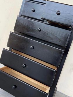 Duplex 6 drawer black pine