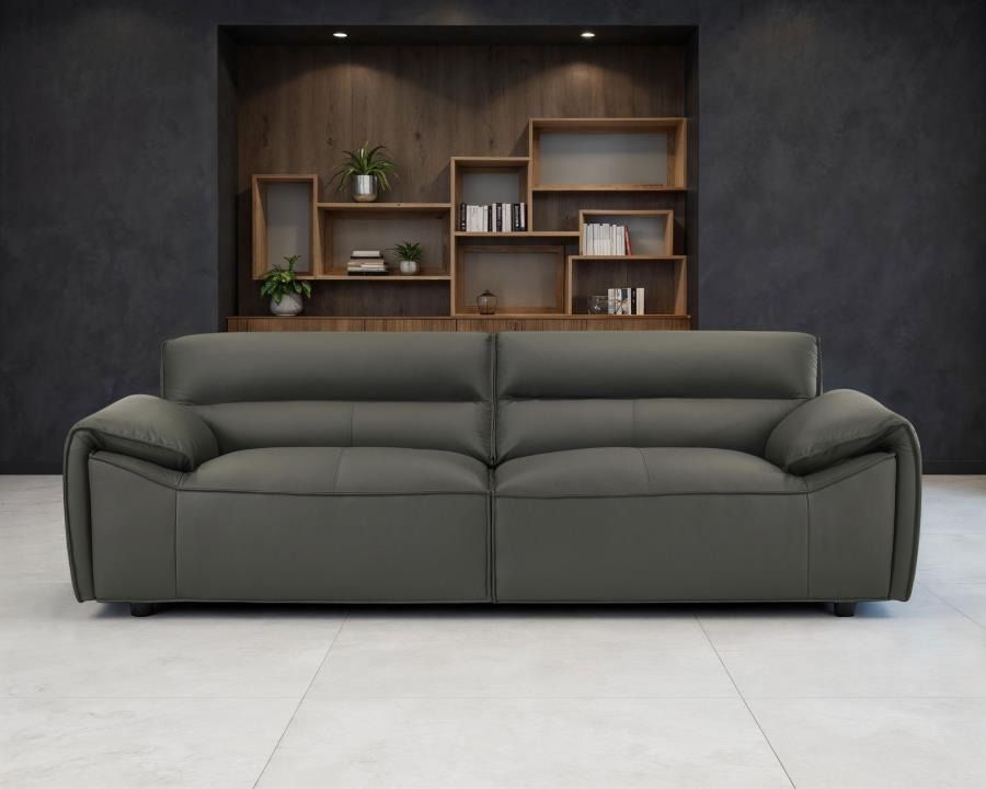 New Sofa Grey Leather 