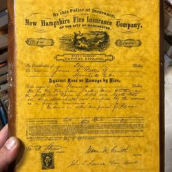 1870 Fire Insurance Policy 