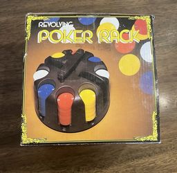 Vintage Poker Chip Set with Rotating Carousel