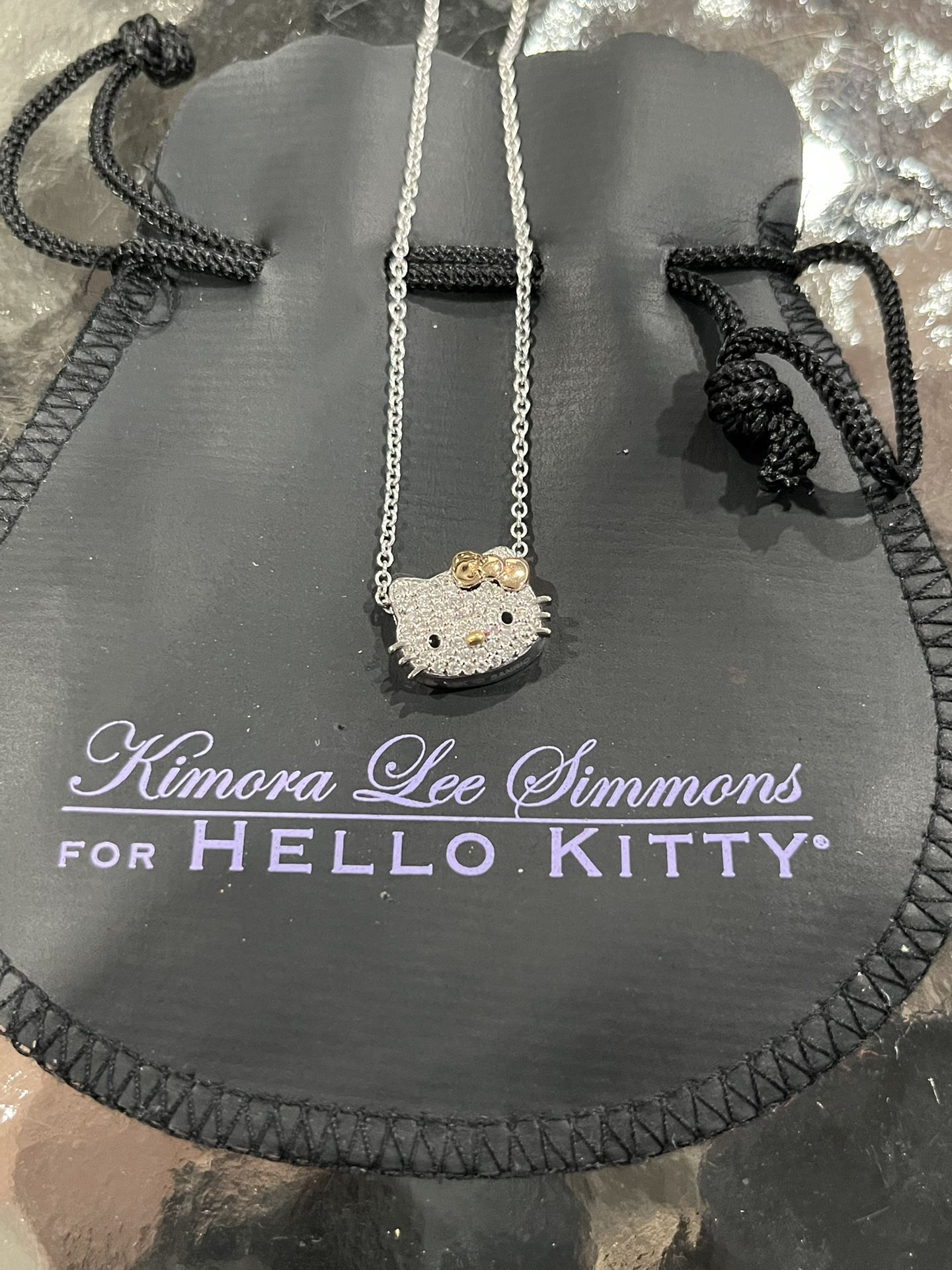 HELLO KITTY DIAMOND PENDANT BY KIMORA LEE SIMMONS KLS Sanrio Diamond 18k White Gold 18 Kt Karat 