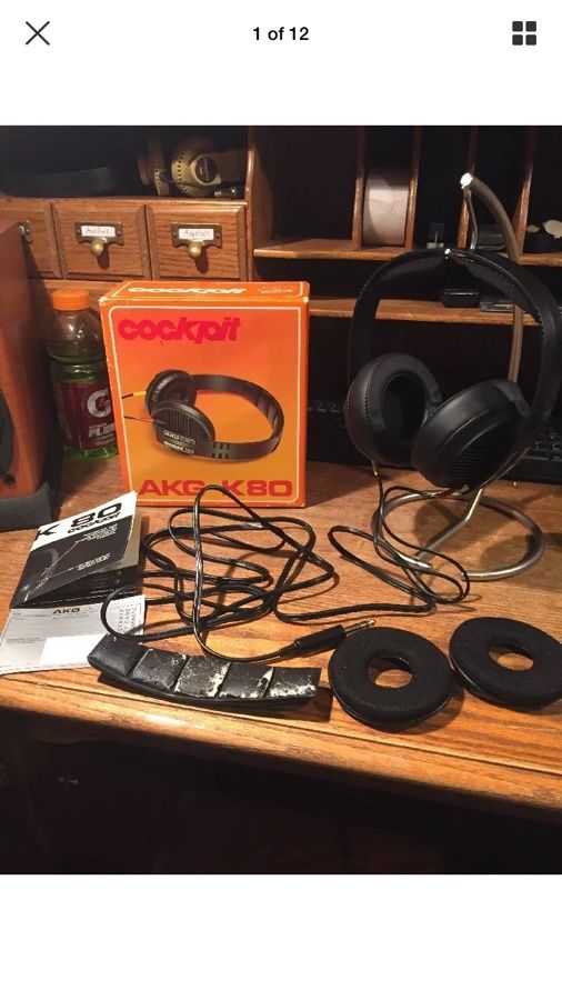 Vintage AKG K80 Headphones With Brand New Earpads And HD650 Headband