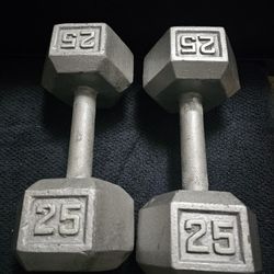 2 25lb Dumbbells 