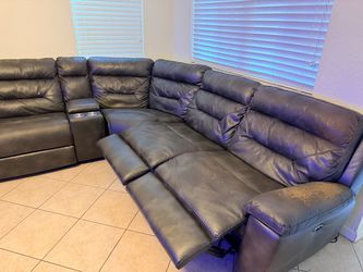 Ash Gray/Black Sectional - Must Go!