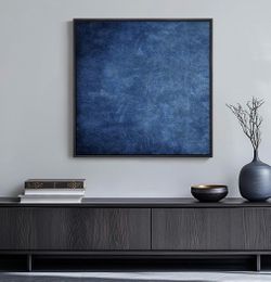 30x30 framed blue abstract wall art