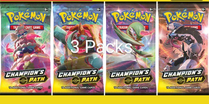 3 x Sealed Champions Path Booster Packs Pokemon Cards