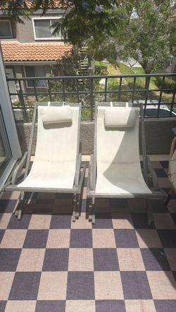 2 Outdoor Patio Lounge Sling Chairs