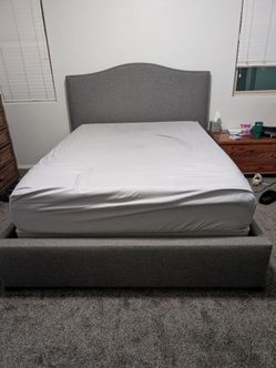 Sleep Number 360 i8 Smart Bed with Premium FlexFit2 Adjustable Base and Gray Upholstered Bedframe