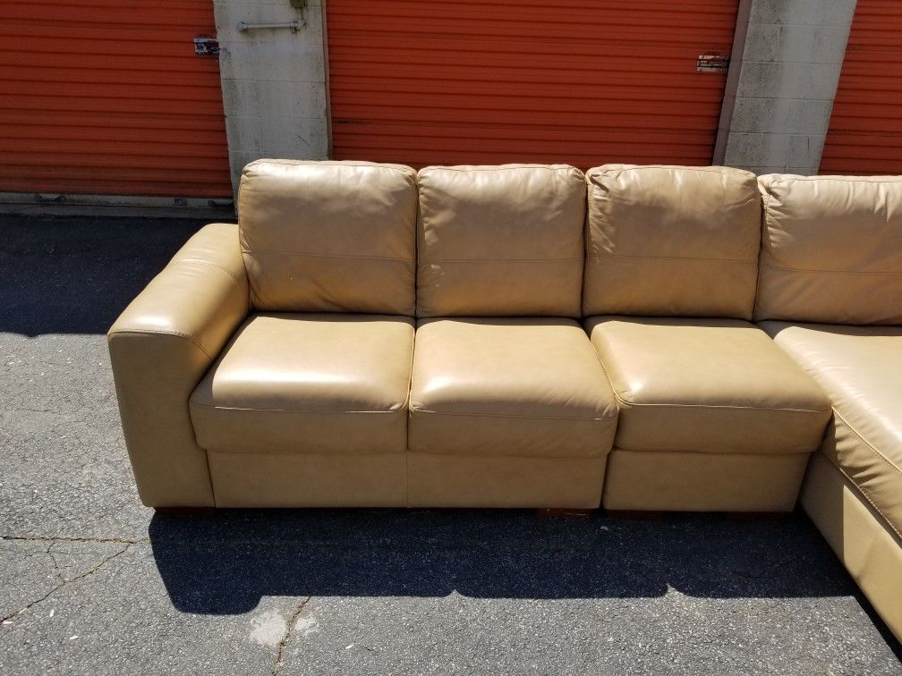 3pc Chateaux D'Ax Sofas Italian Leather Sectional