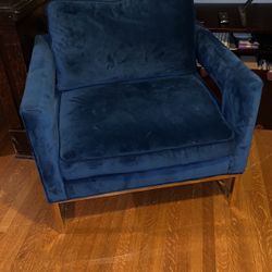 Blue Velvety chair 