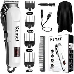 KEMEI Hair Clipper for Men Professional Cordless Electric Rechargeable Hair/Beard Trimmers for Men, Self Hair Cutting Haircut Kit, Adjustable Barber C