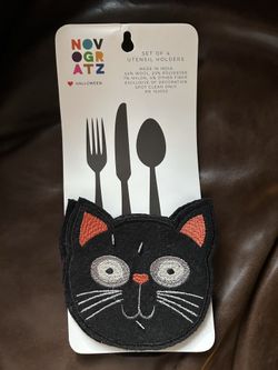 New Novogratz Halloween Cat Utensil Holders