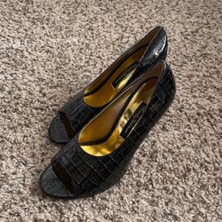 Beverly Feldman Legend Croc Patent Leather High Heels Women’s Size 7.5M