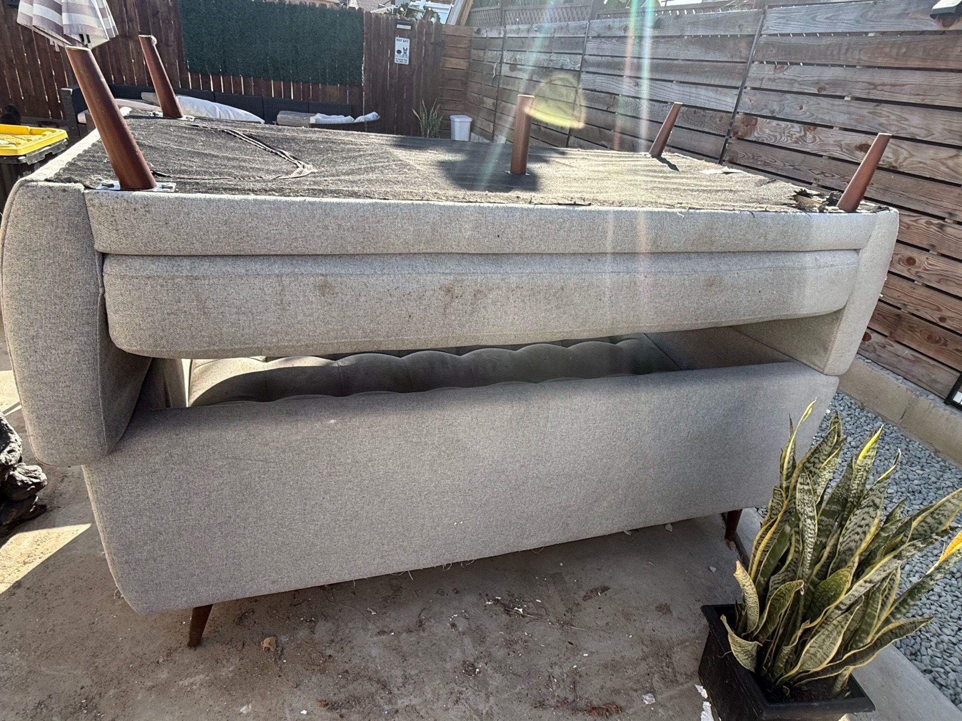 FREE USED 2 GRAY LIVING SPACE COUCH