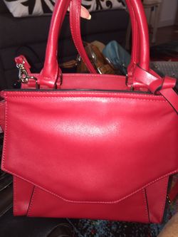 Red leather purse