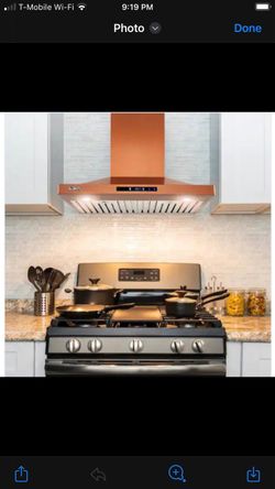 Akdy Wall Mount Range Hood Copper Finish