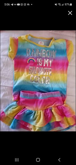 Girls Rainbow Skort Set