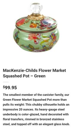MacKenzie-Childs Flower Market Squashed Pot – Green