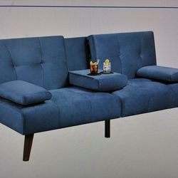 Blue Velvet Futon