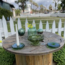 Fenton Colonial Green Candle Holder