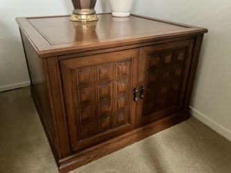 Vintage Carved Wood Cabinet/Nightstand