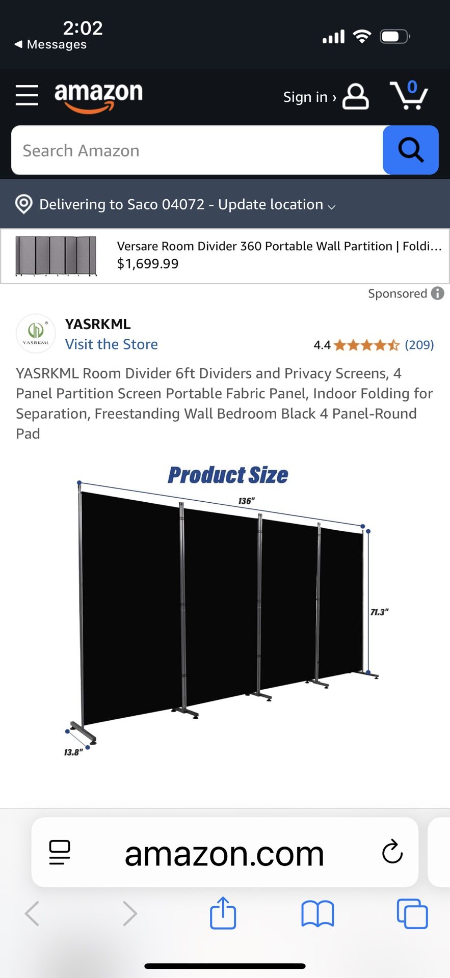 Black Room Divider 